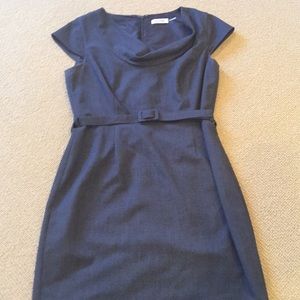 Calvin Klein gray belted dress